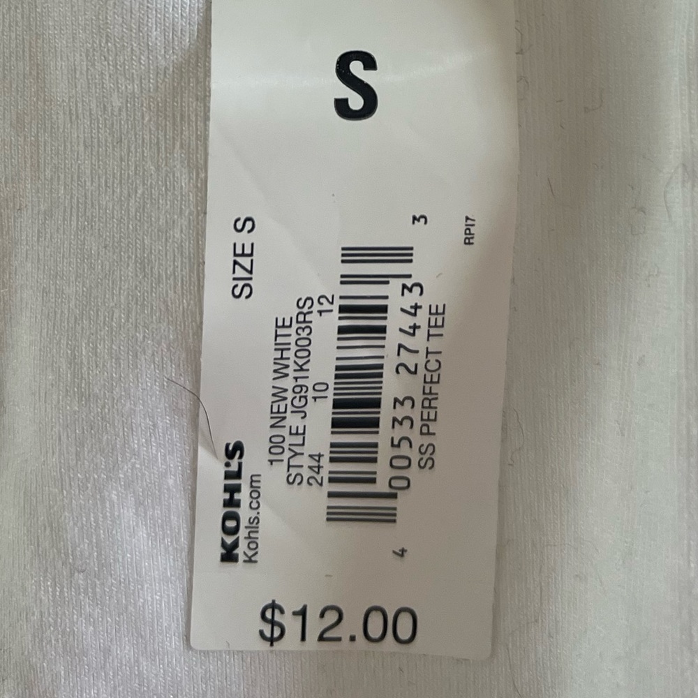 Kohl’s So Women’s Favorite Crew White T-shirt Size Small - Picture 3 of 5